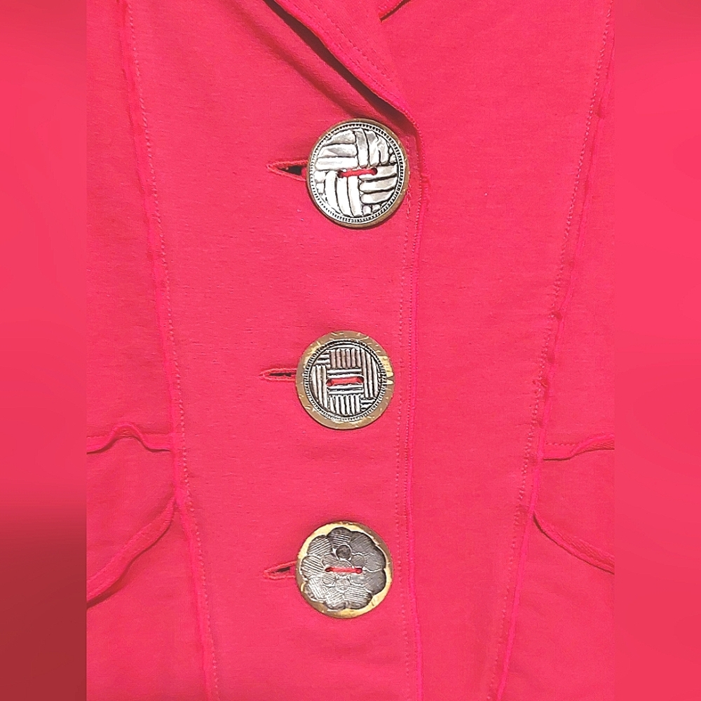 Neon Buddha Women's Pink Long Sleeved Button Front Jacket EUC Size XS - Picture 6 of 15